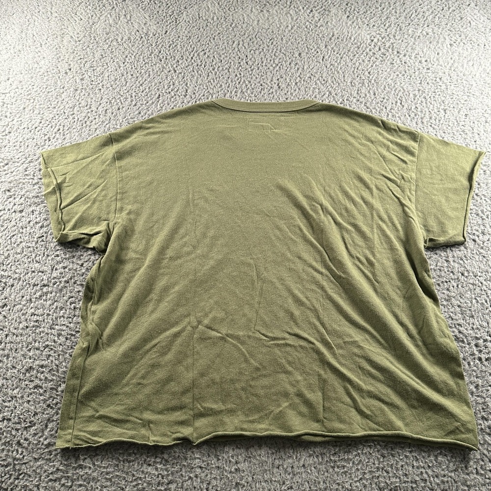 THE GREAT. Shirt Womens 0 Green 100% Cotton Crewneck Short Sleeve Mountains Tee - Picture 4 of 10